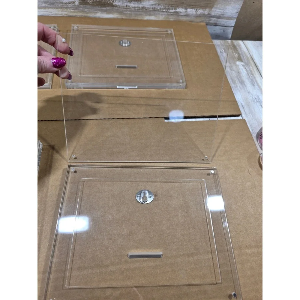 4- Clear Acrylic Magnetic Picture Frames Photo for 5x7 pics, Documents, Memories